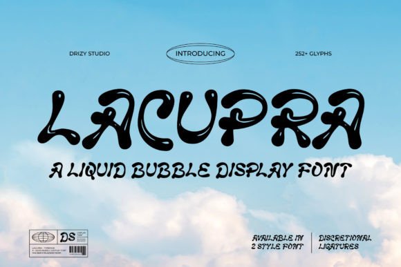 Lacupra: A Liquid Bubble Font for Handmade Labels, Invitations & More