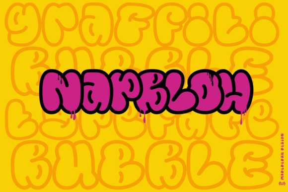 Napblow: A 90s-Inspired Bubble Graffiti Font for Crafters & Product Designers