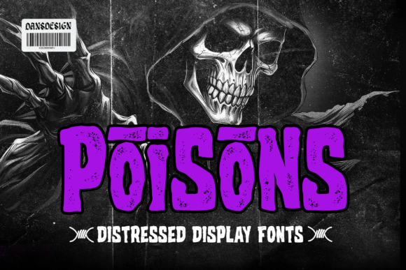 Poisons: A Distressed Display Font That Elevates Handmade Design